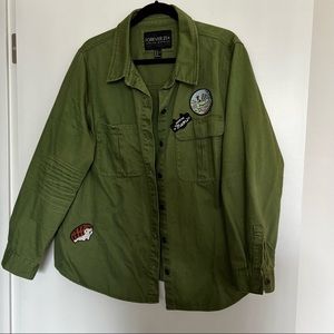 Forever21 Military Shacket with patches Size 2X